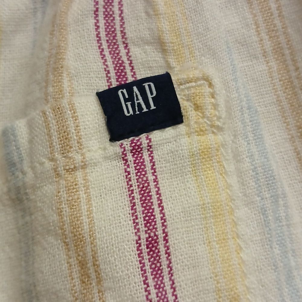 GAP Women's Striped Shorts Cream, Red, Blue And Yellow. Size S. NWT Linen Blend - Picture 8 of 11